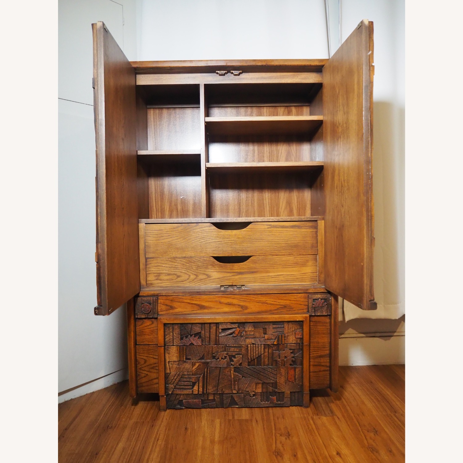 Lane Furniture Pueblo Dark Brown Wood Armoire - image-2