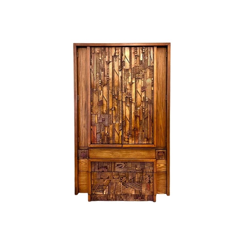 Used Lane Furniture Pueblo Dark Brown Wood Armoire for sale on AptDeco