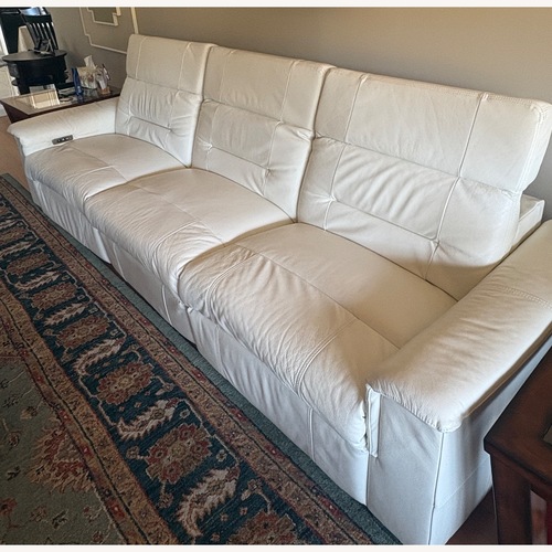 Used Palliser Keoni White Leather 3+ Seater Sofa for sale on AptDeco