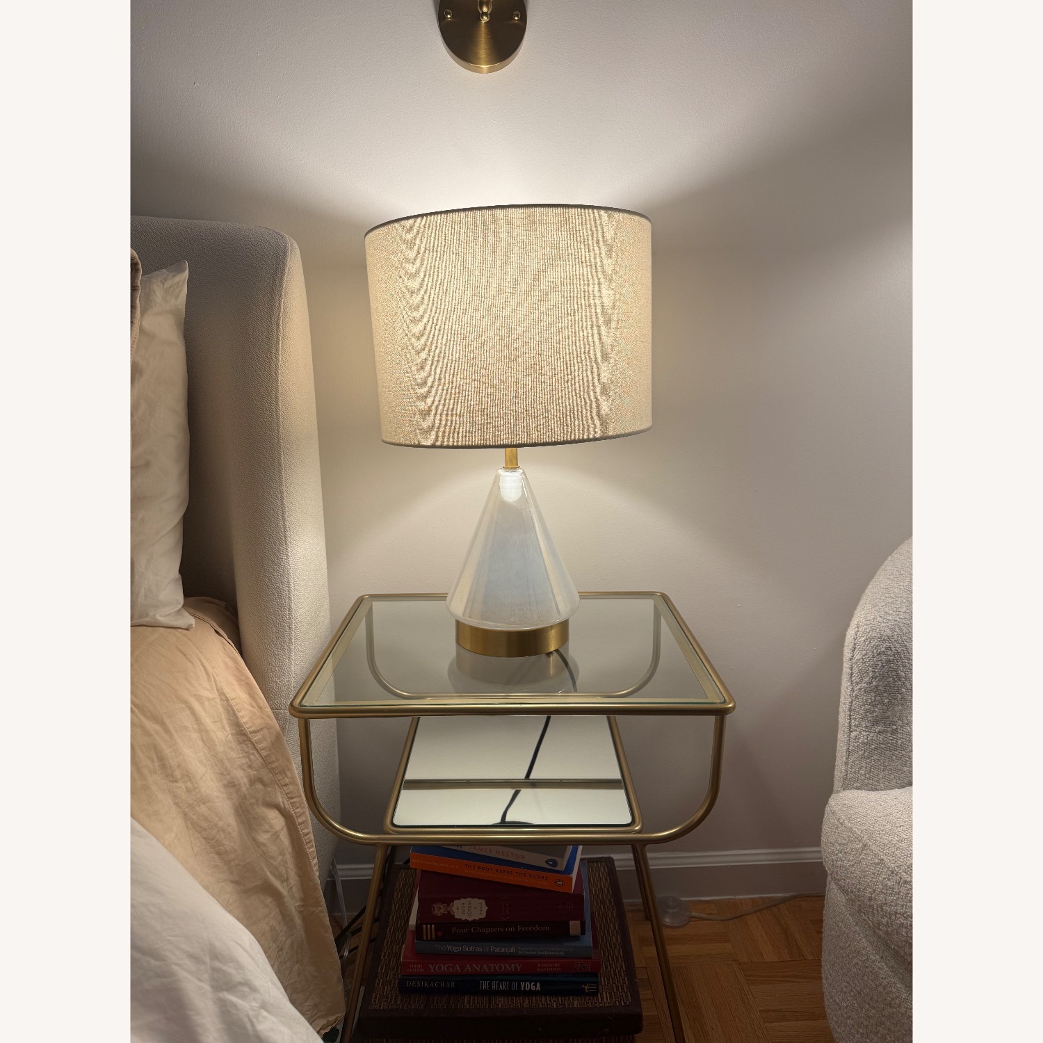 West Elm Metalized Glass USB Table Lamp (20") - image-3