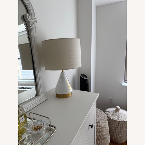 Used West Elm Metalized Glass USB Table Lamp (20") for sale on AptDeco