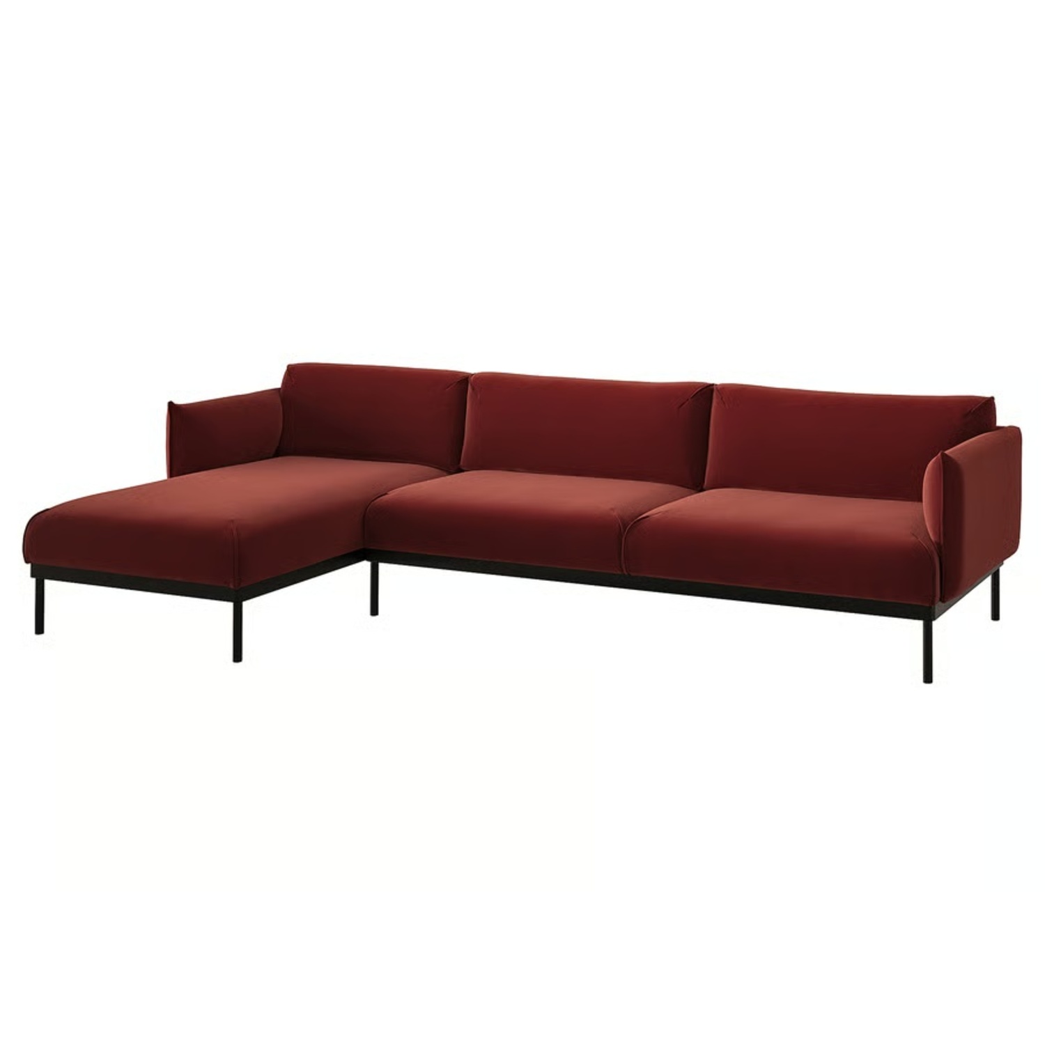 IKEA Applaryd Red Velvet 3+ Piece Sectional - image-4