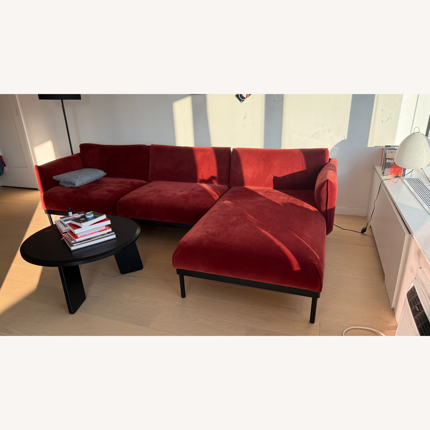 IKEA Applaryd Red Velvet 3+ Piece Sectional - image-1