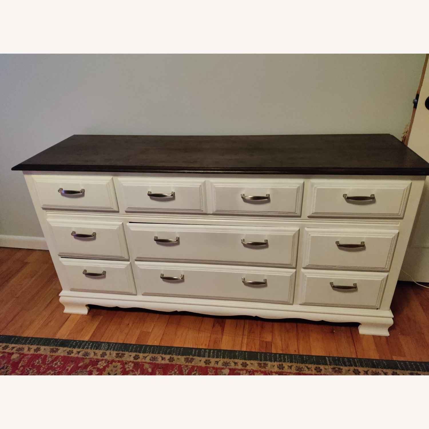 Vintage/Antique Dark Brown Wood Top Dresser - image-1