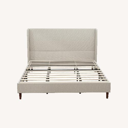 Used Amazon Natural Fabric King Bed for sale on AptDeco