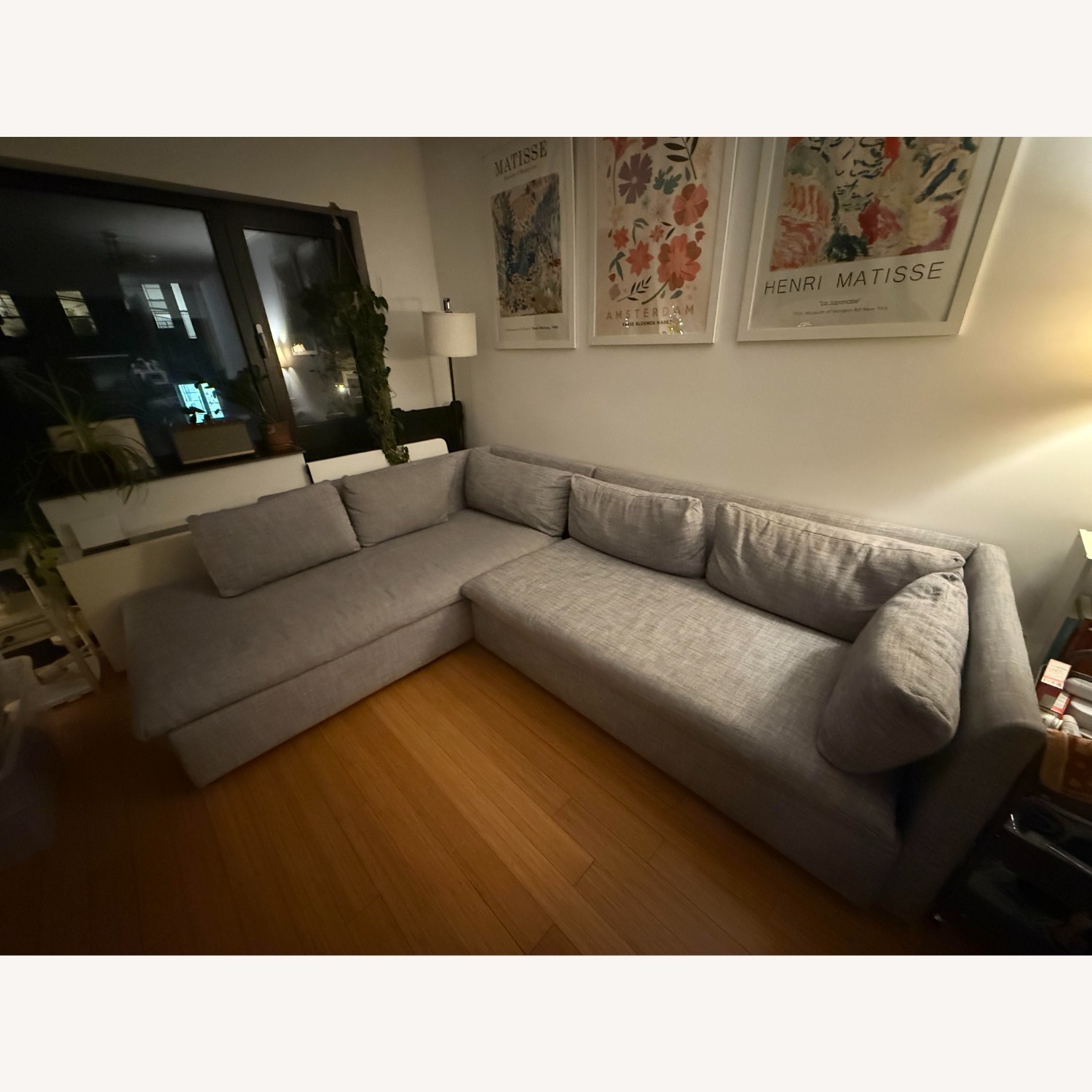 West Elm Shelter Light Gray Fabric 2 Piece Sectional - image-2