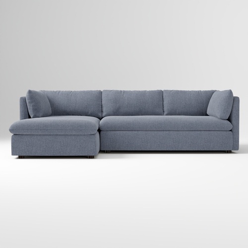 Used West Elm Shelter Light Gray Fabric 2 Piece Sectional for sale on AptDeco