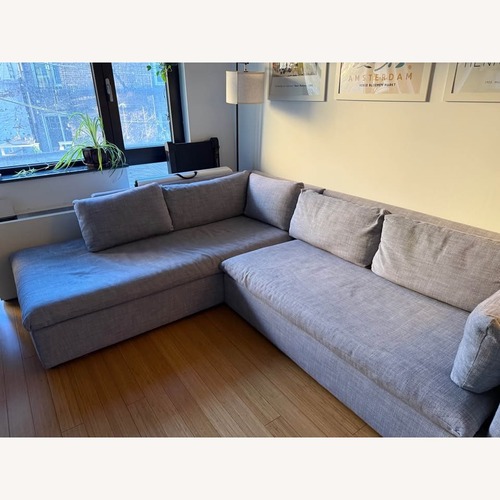 Used West Elm Shelter Light Gray Fabric 2 Piece Sectional for sale on AptDeco