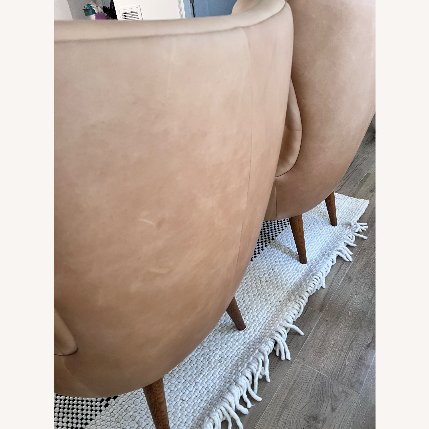 West Elm Brown Erik Leather Wing Chairs - image-5