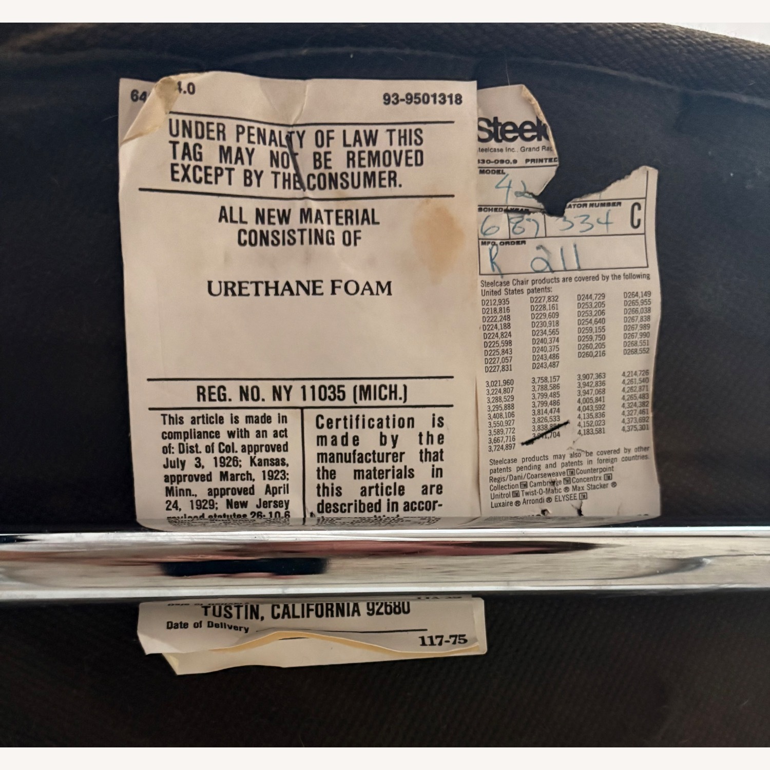 Steelcase 421 Dark Brown Fabric Armchair - image-3