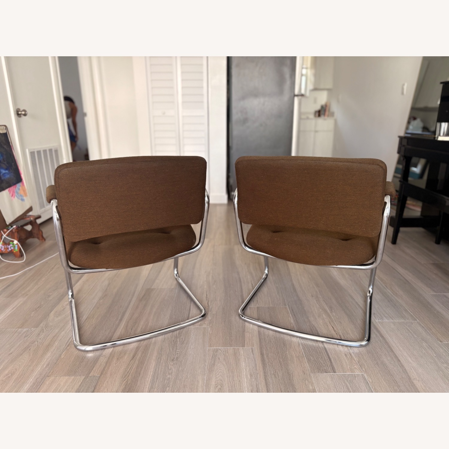 Steelcase 421 Dark Brown Fabric Armchair - image-2