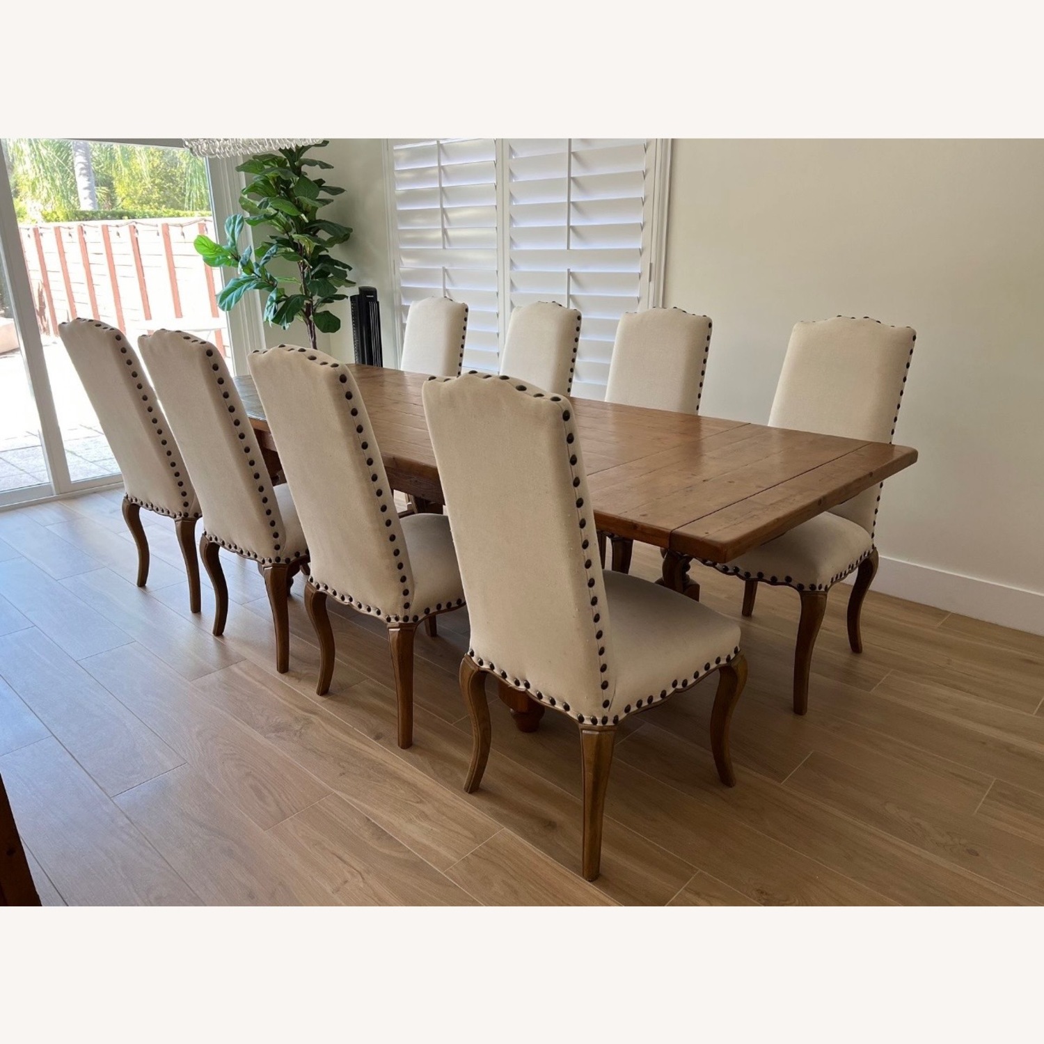 Pottery Barn Natural Fabric Dining Chairs - image-2