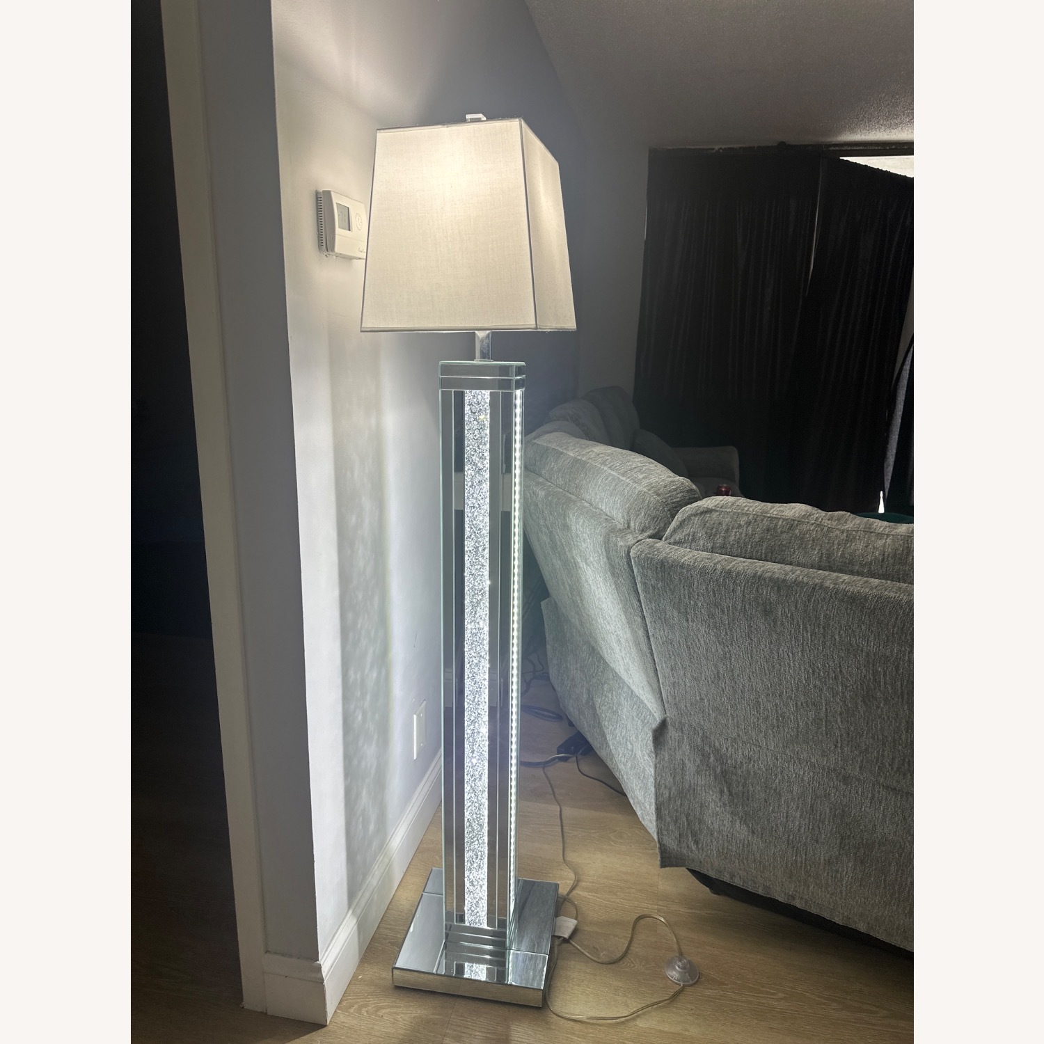 Stainless Steel/Glass Floor Lamp - image-2