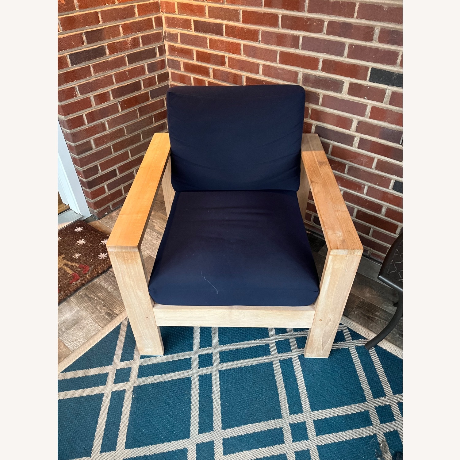 Pottery Barn Malibu Teak Lounge Chair & Cushion - image-5