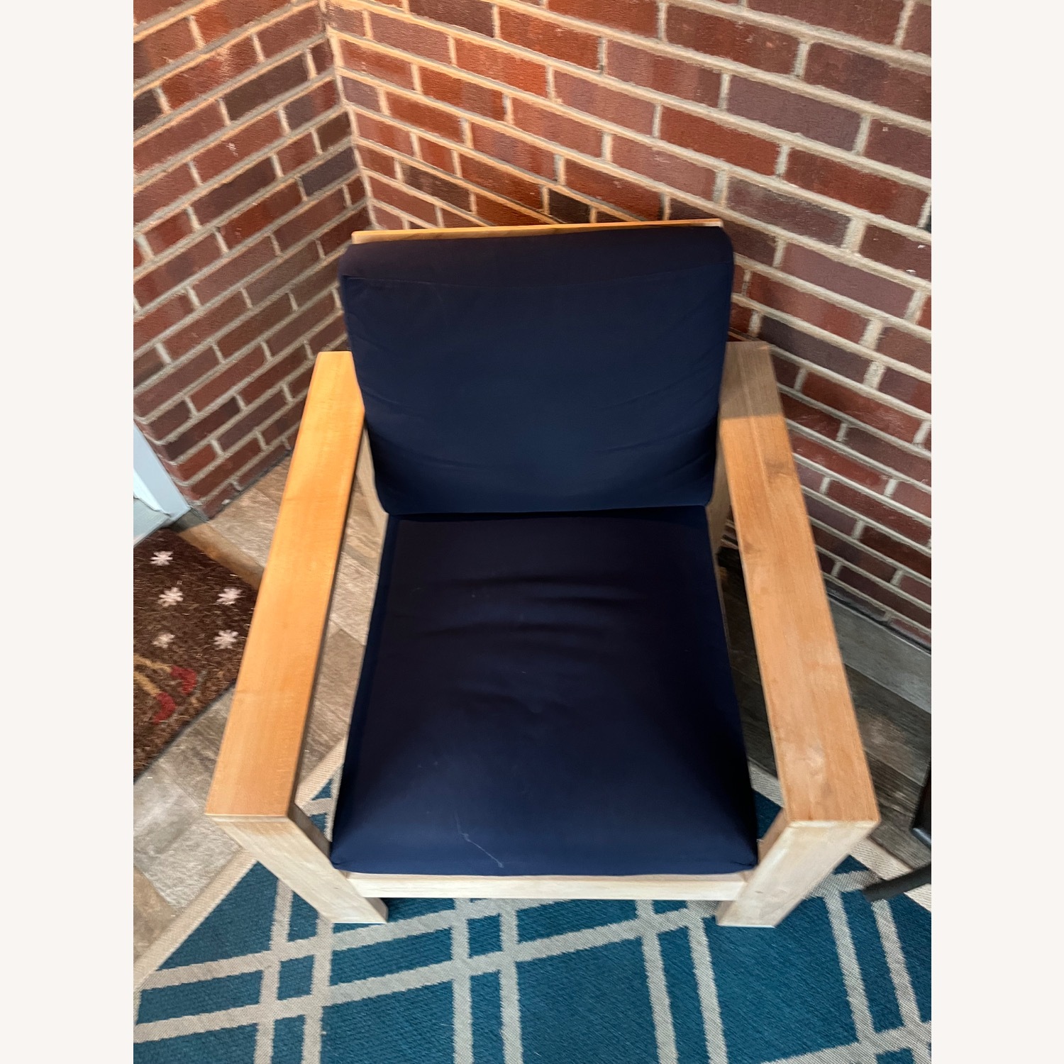 Pottery Barn Malibu Teak Lounge Chair & Cushion - image-2