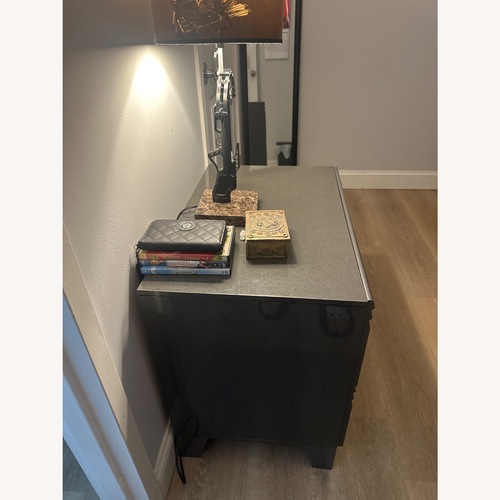 Used Bob's Discount Furniture Light Gray Nightstand for sale on AptDeco