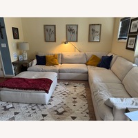 White Down Filled 3+ Piece Sectional with Ottoman