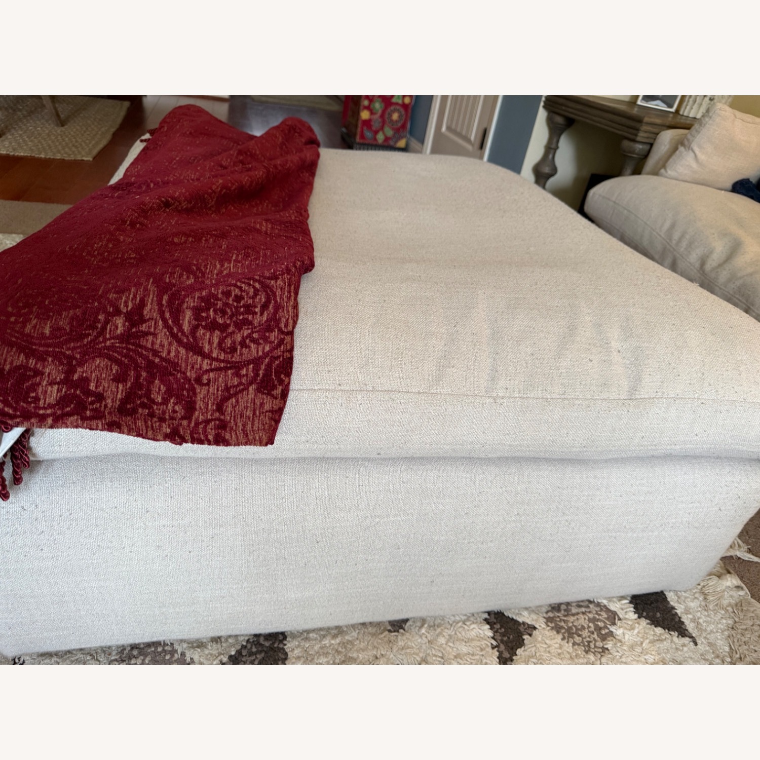 White Down Filled 3+ Piece Sectional with Ottoman - image-3