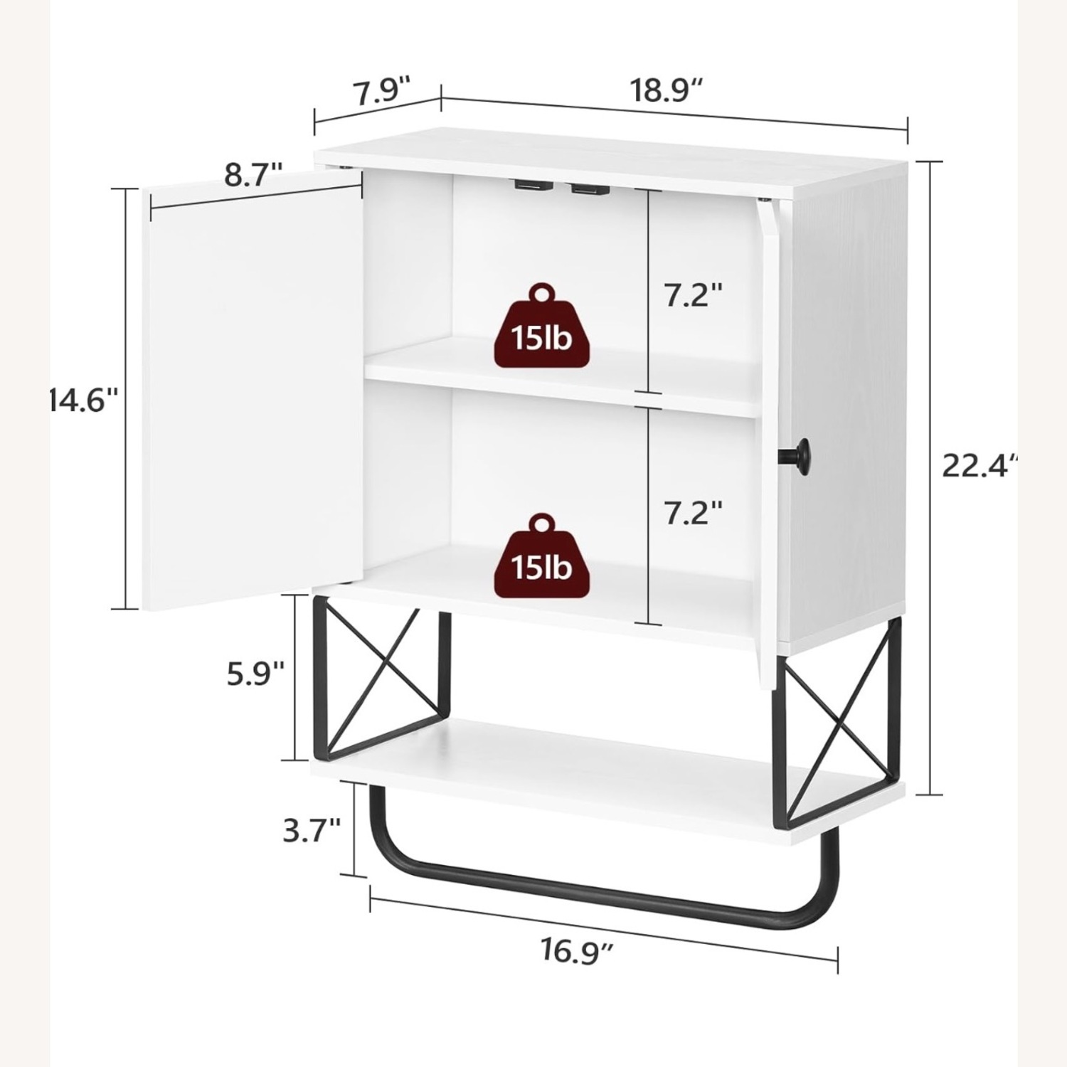 White Wood Wall Unit - image-5
