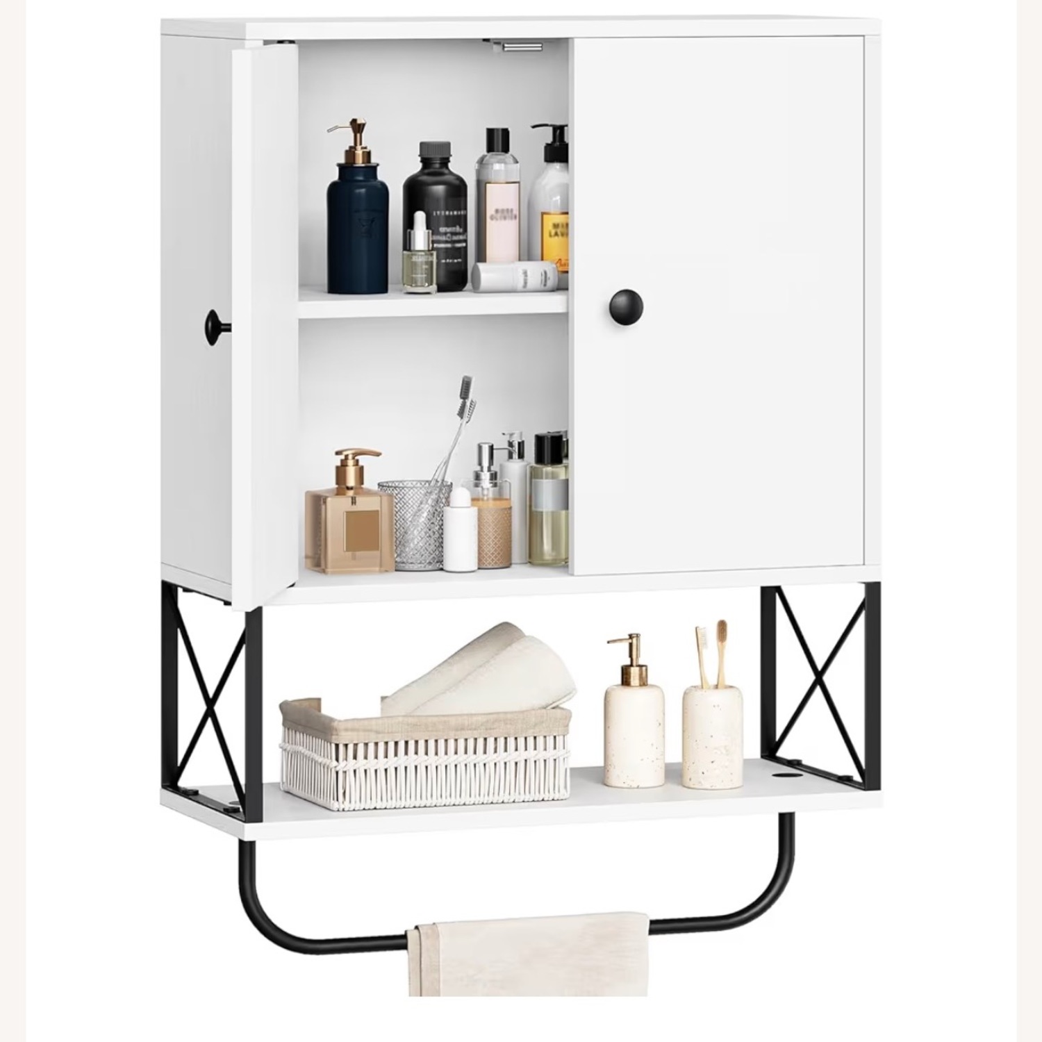 White Wood Wall Unit - image-6