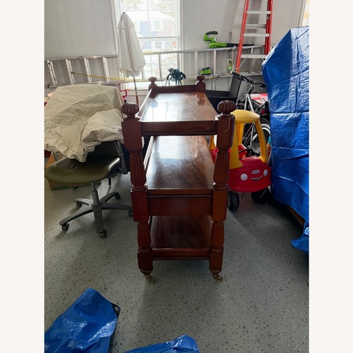 Used Vintage/Antique Dark Brown Wood Bar Cart for sale on AptDeco