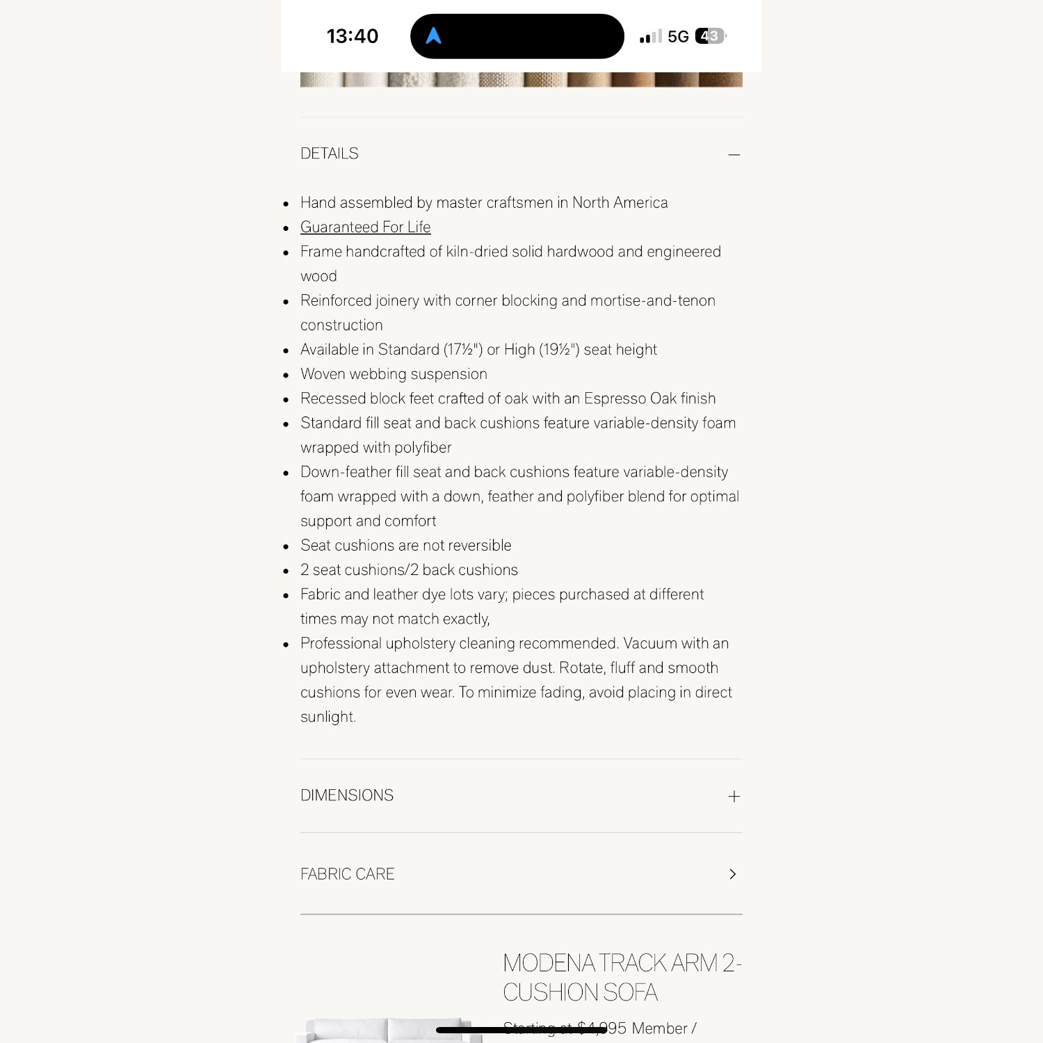 Restoration Hardware Modena Sofa  - image-13