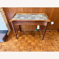  Dark Brown Leather Inlaid Shagreen Top