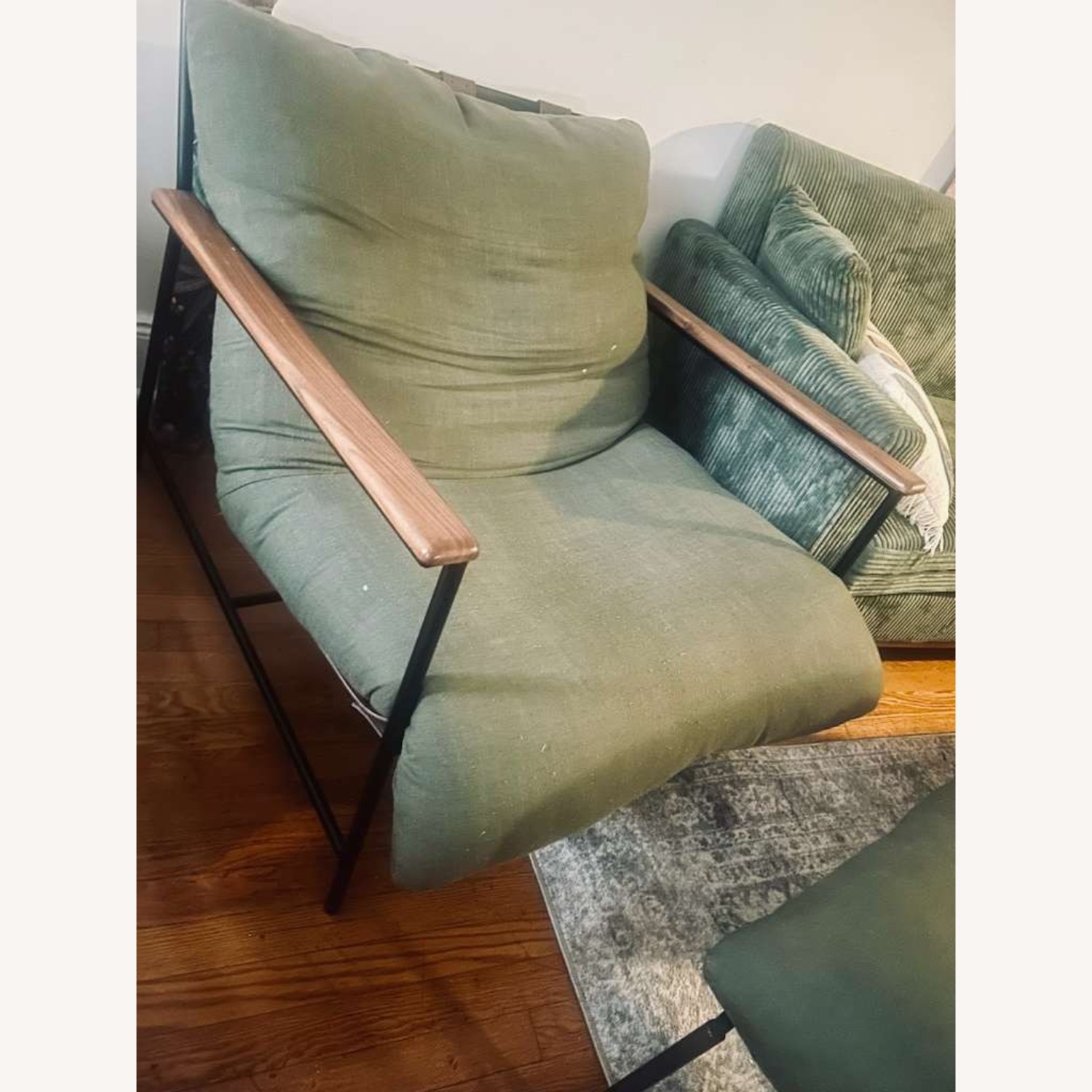 Denver Modern Green Chair and a Half - image-2