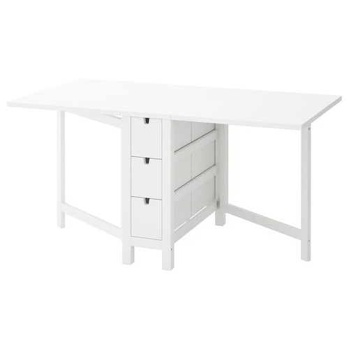 Used IKEA Norden White Dining Table Plus Chairs for sale on AptDeco