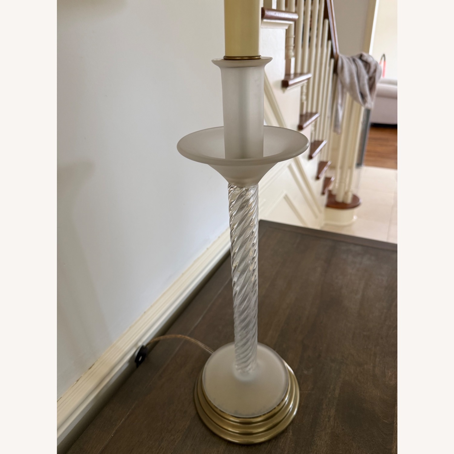 Fredrick Cooper White Glass Table Lamp - image-3