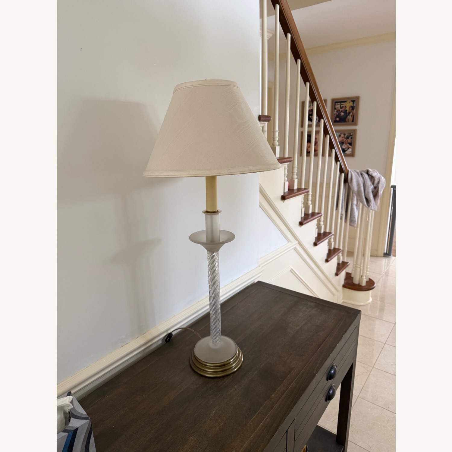 Fredrick Cooper White Glass Table Lamp - image-1