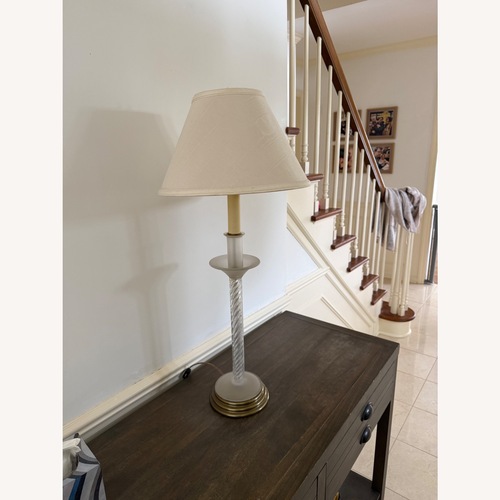 Used Fredrick Cooper White Glass Table Lamp for sale on AptDeco