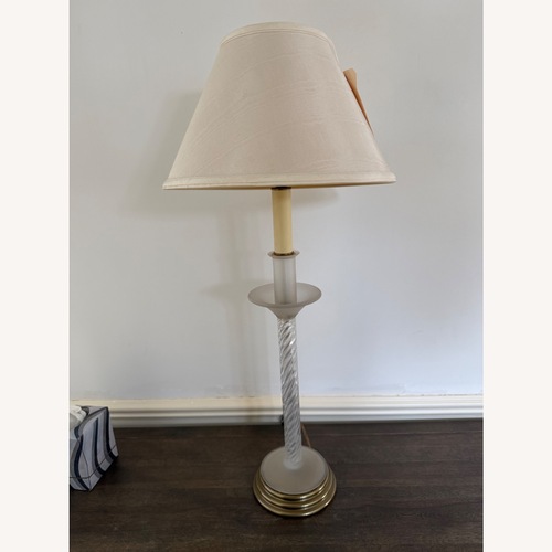 Used Fredrick Cooper White Glass Table Lamp for sale on AptDeco