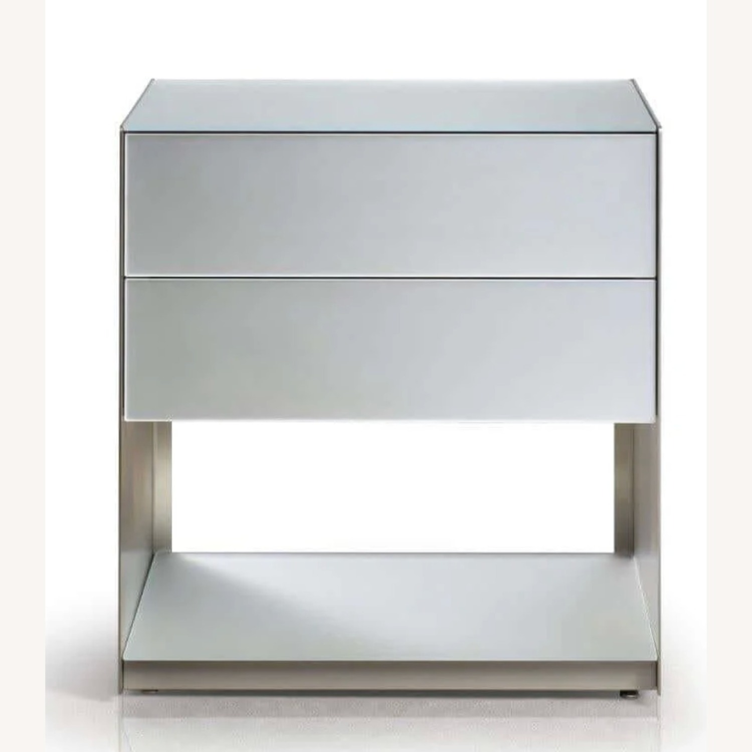 Trica 2x Silver Glass Nightstand  - image-2