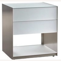 Trica 2x Silver Glass Nightstand 