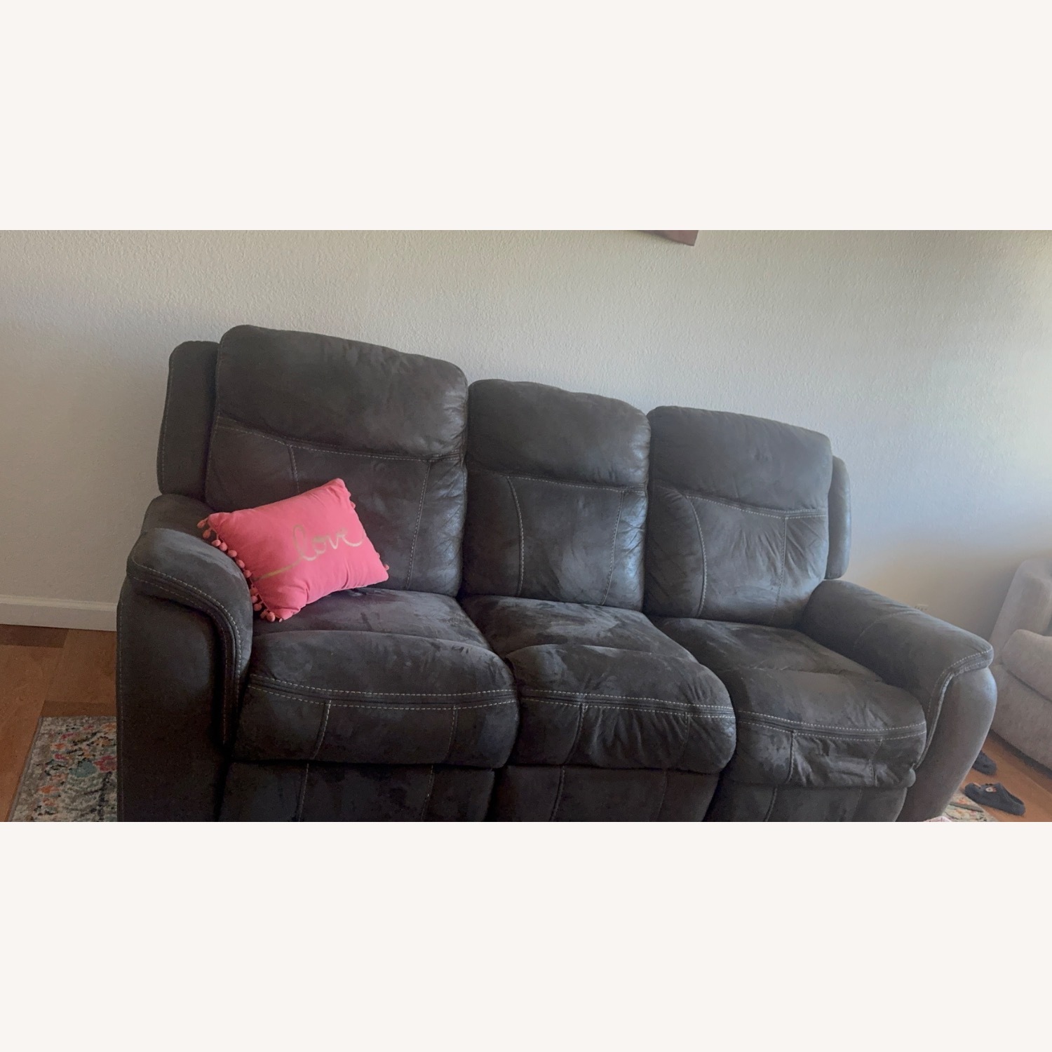 Living Spaces Dark Gray Fabric 3+ Seater Sofa - image-6