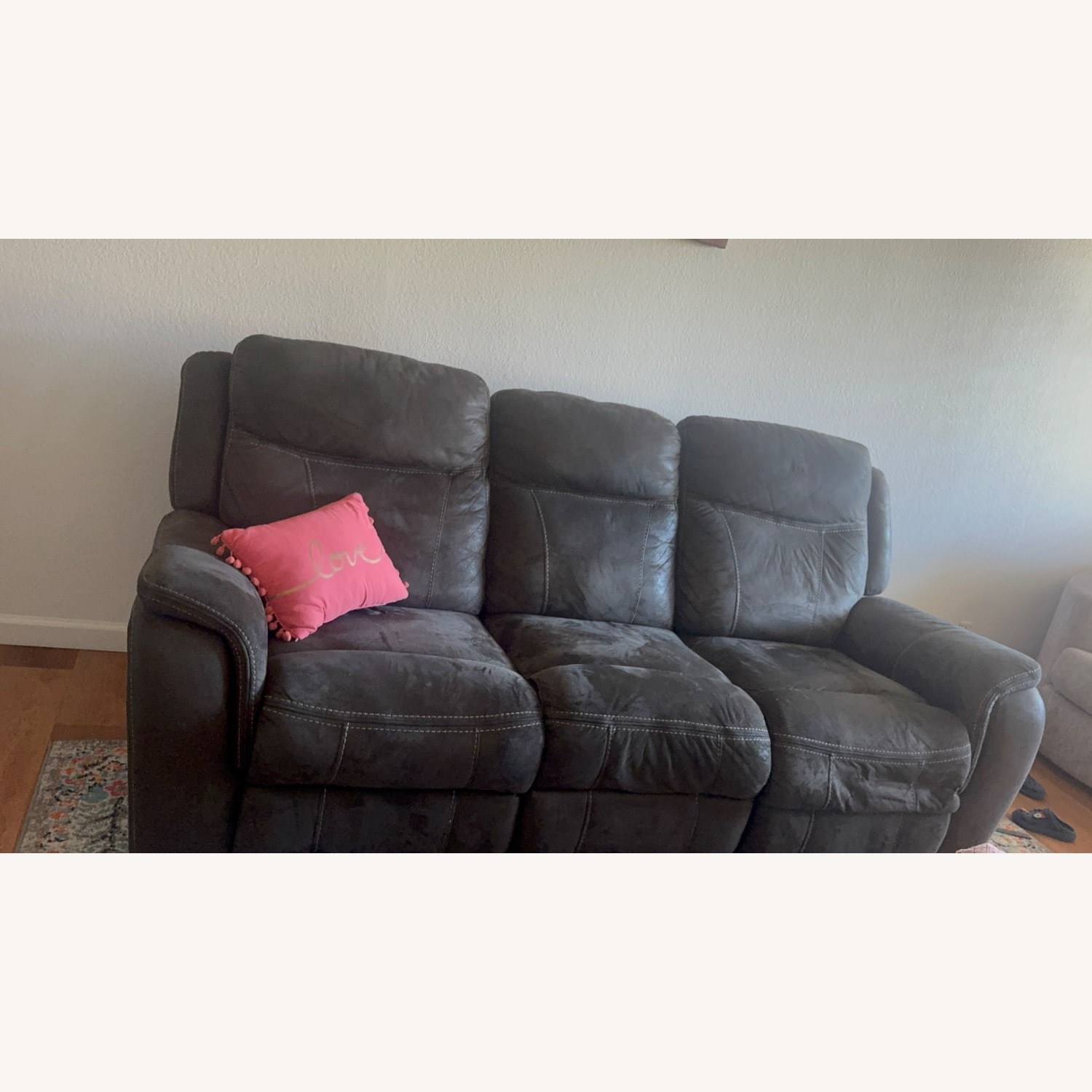 Living Spaces Dark Gray Fabric 3+ Seater Sofa - image-2