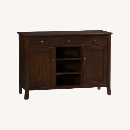 Used Crate & Barrel Cabria Brown Wood Sideboard Cabinet for sale on AptDeco