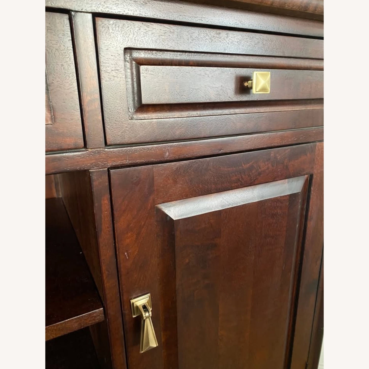 Crate & Barrel Cabria Brown Wood Sideboard Cabinet - image-5