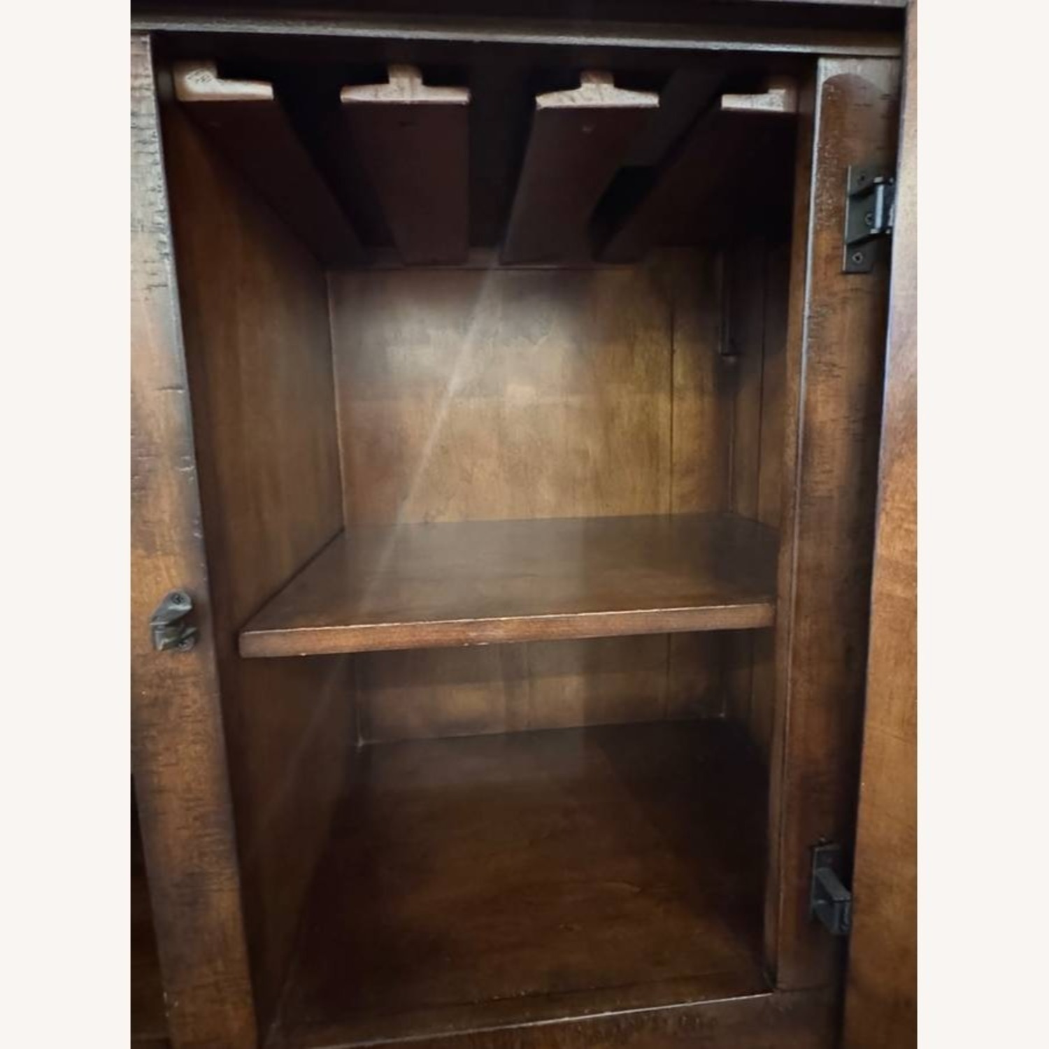 Custom Solid Wood Bar Cabinet with Stone Top - image-6