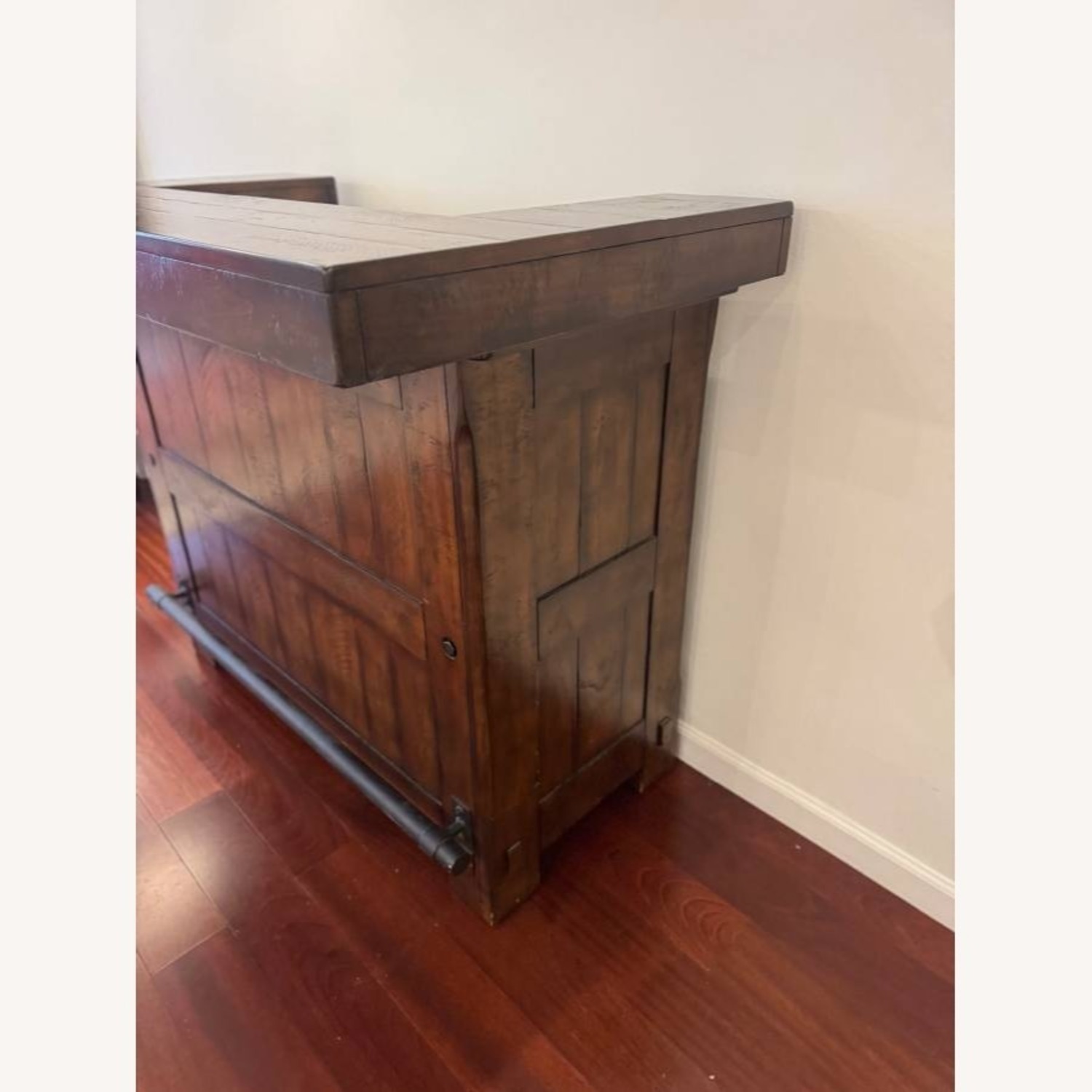 Custom Solid Wood Bar Cabinet with Stone Top - image-2