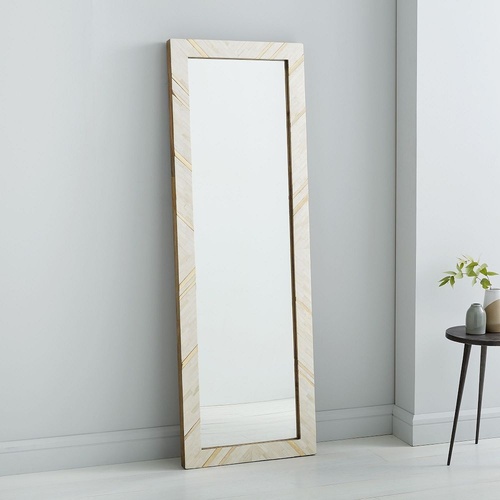 Used West Elm Brass & Bone Rays Floor Mirror for sale on AptDeco