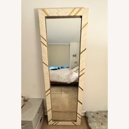 Used West Elm Brass & Bone Rays Floor Mirror for sale on AptDeco