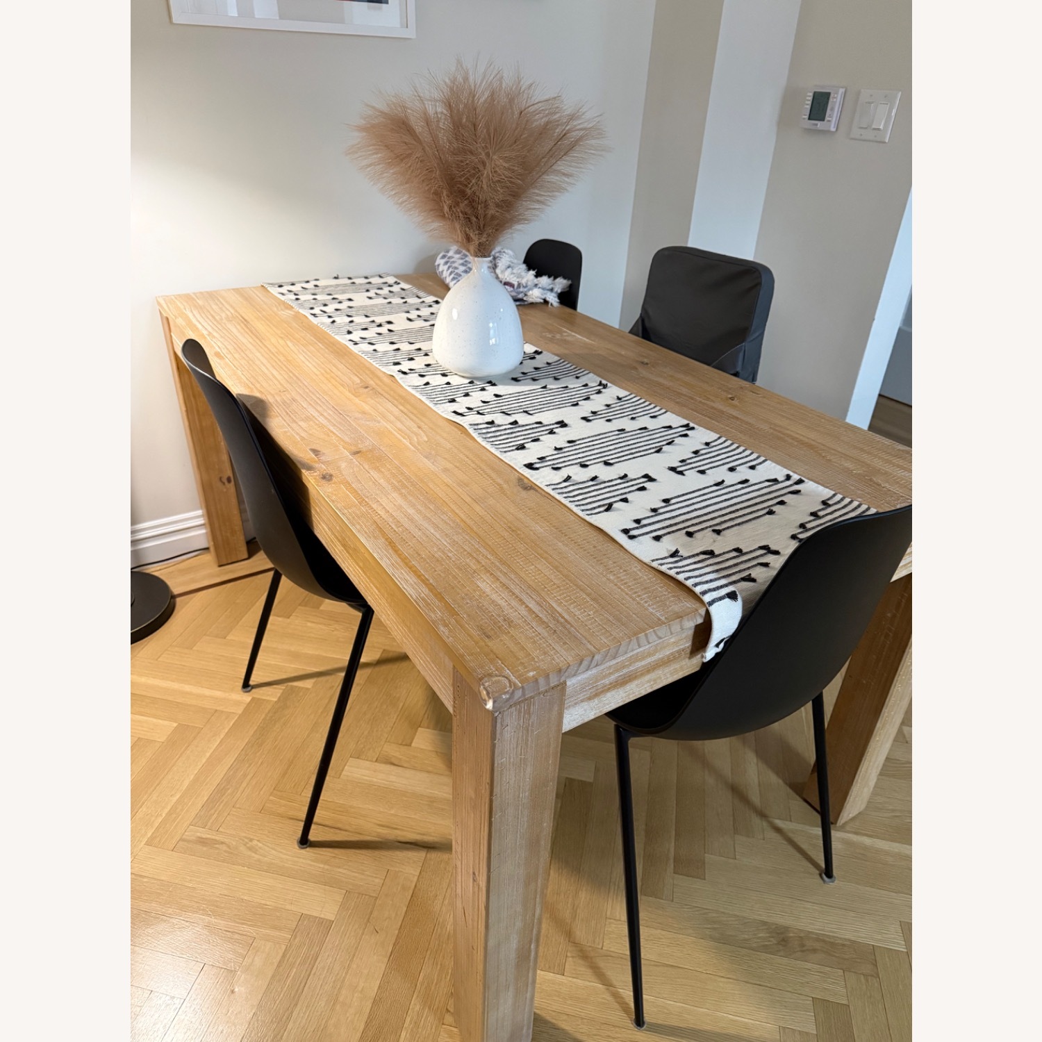 Article Natural Wood Dining Table with Black Chairs - image-2