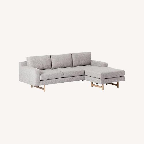 Used West Elm Eddy Light Gray 2 Piece Sectional for sale on AptDeco