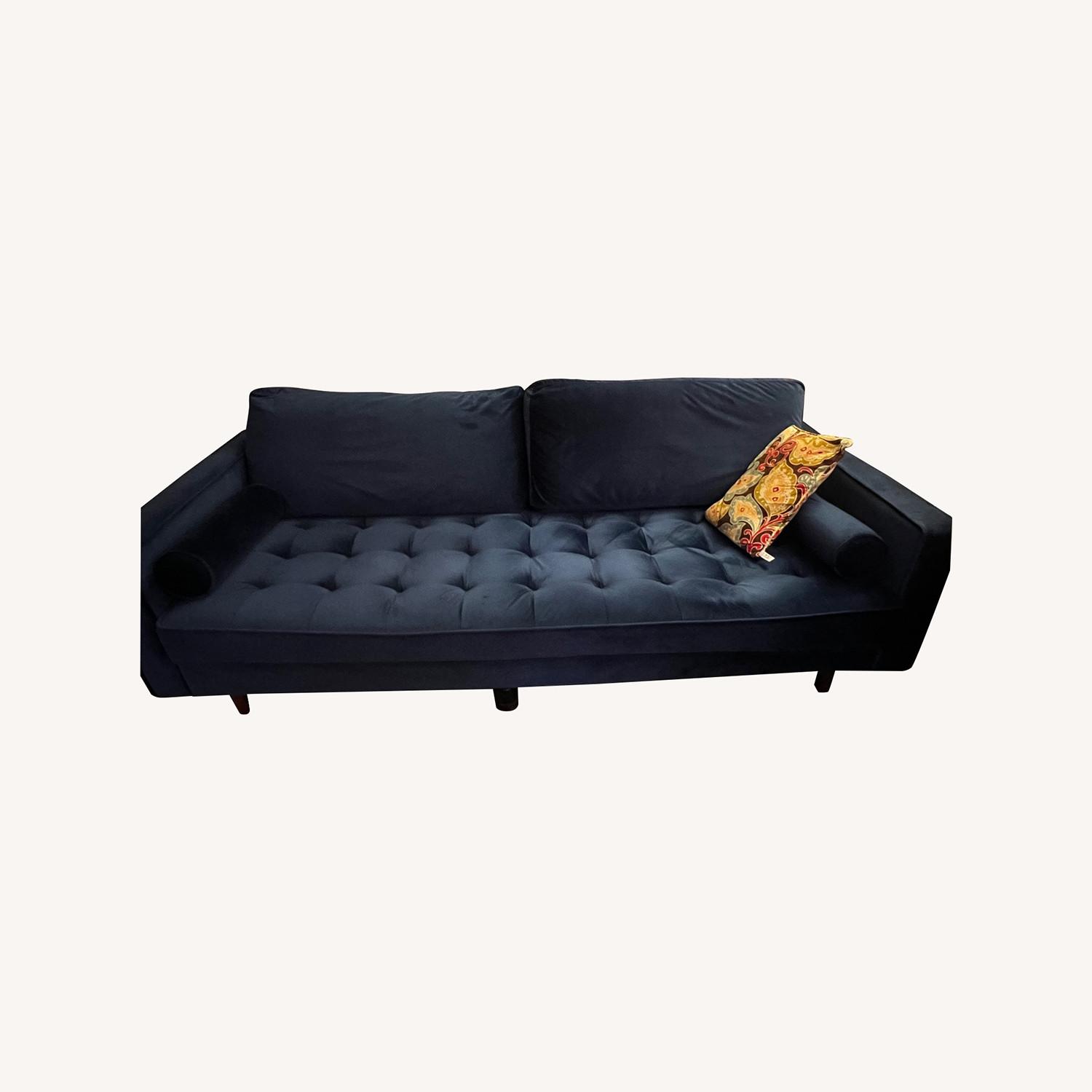 Blue Velvet Sofa - image-0