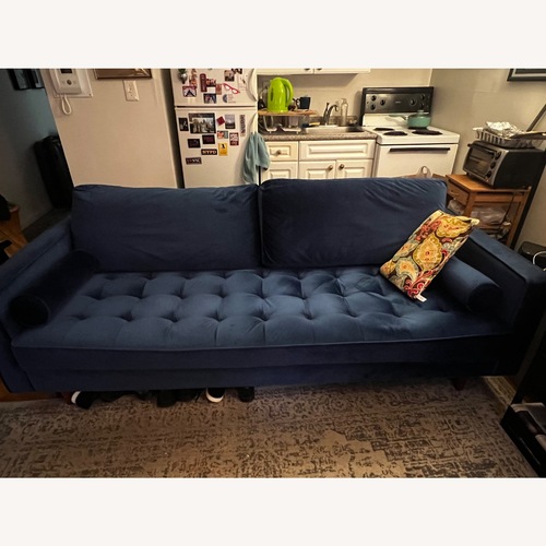 Used Blue Velvet Sofa for sale on AptDeco