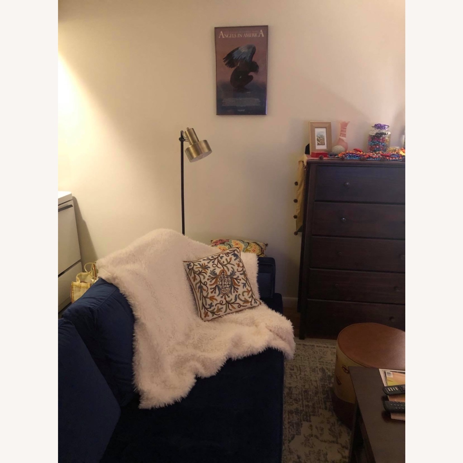 Blue Velvet Sofa - image-3