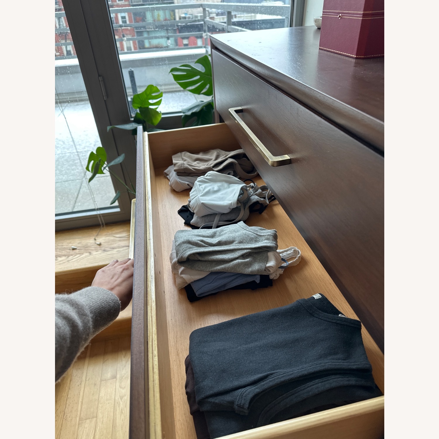 Dark Brown Wood Dresser - image-4