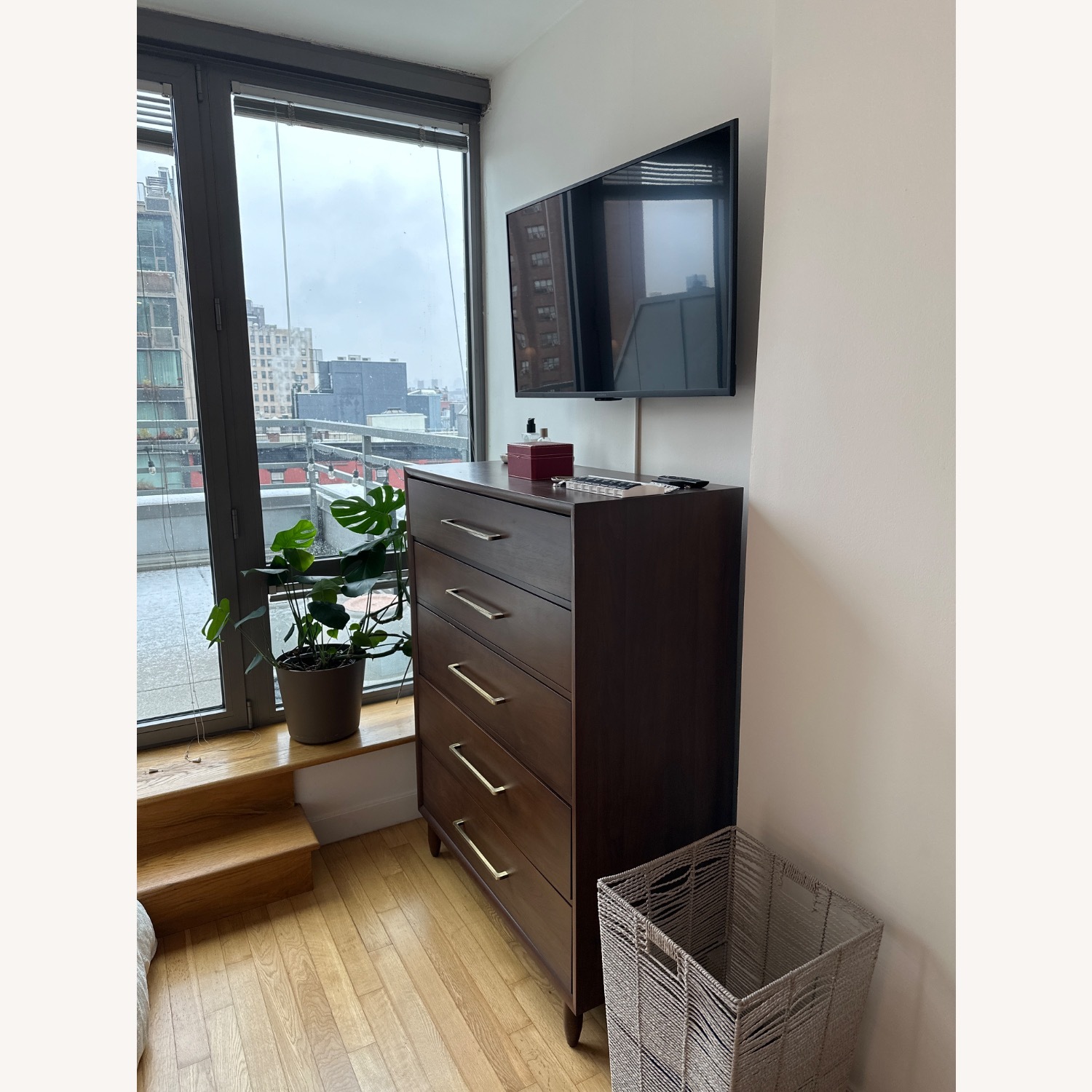 Dark Brown Wood Dresser - image-1